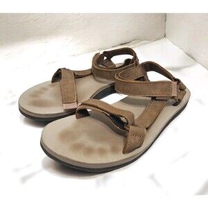 Teva Original Universal Brown Leather Basic Strap Sandals Womens Size 9 Strappy